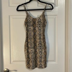Snakeskin bodycon mini dress